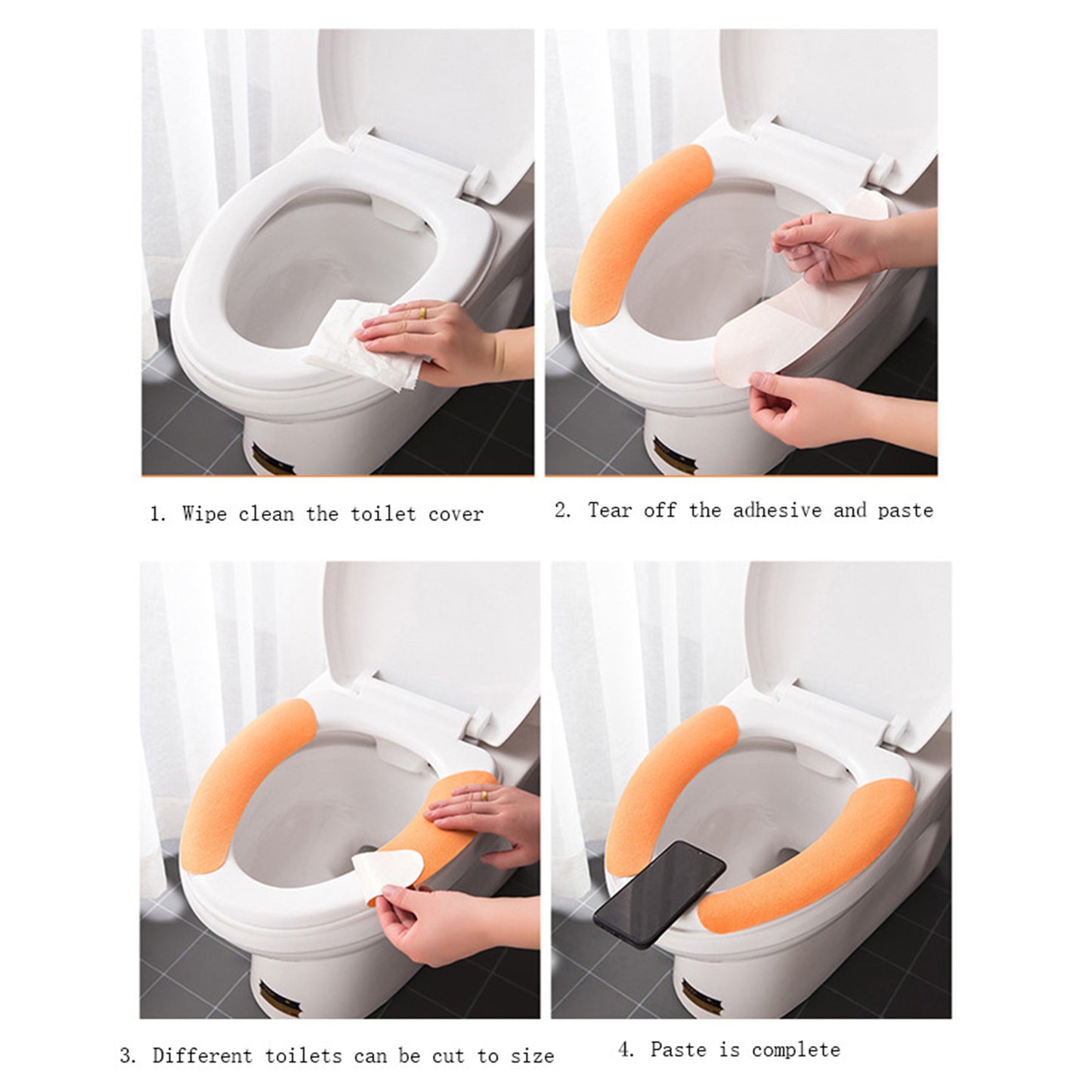 Wukusy soft, washable toilet seat cover cushion providing warmth and comfort for bathroom use.
