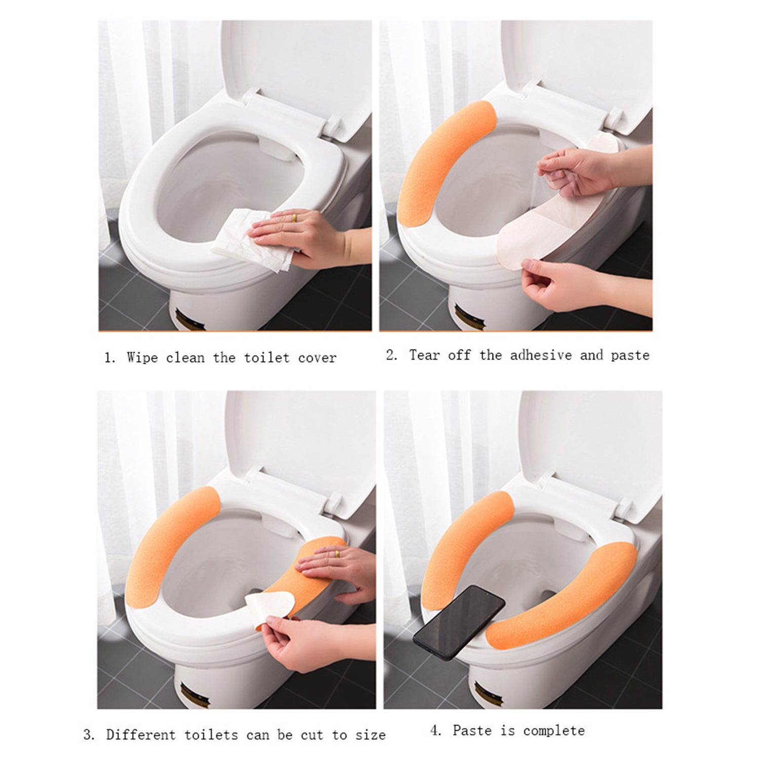 Wukusy soft, washable toilet seat cover cushion providing warmth and comfort for bathroom use.