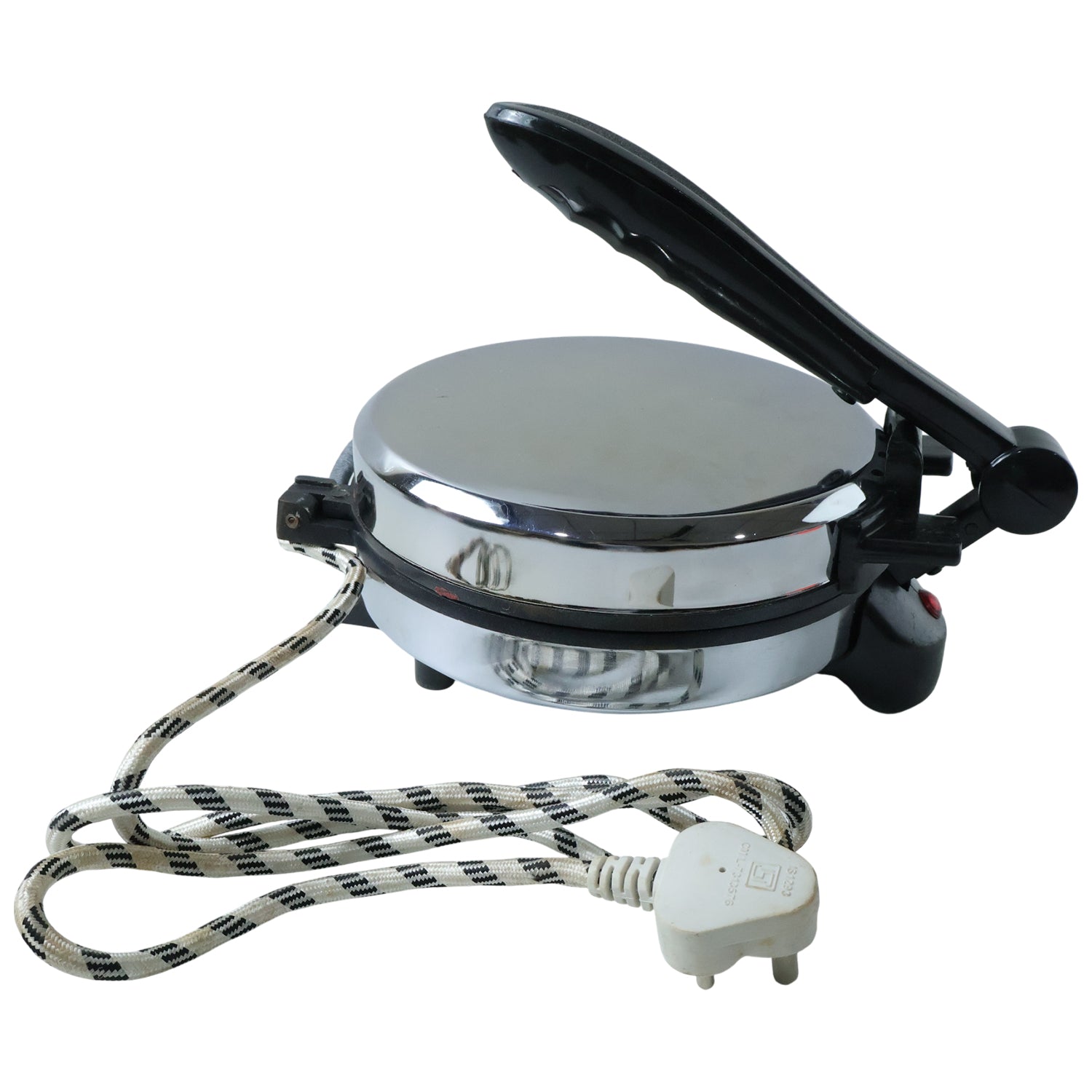 Wukusy electric roti maker with stainless steel heating plate, ready to cook fresh rotis efficiently
