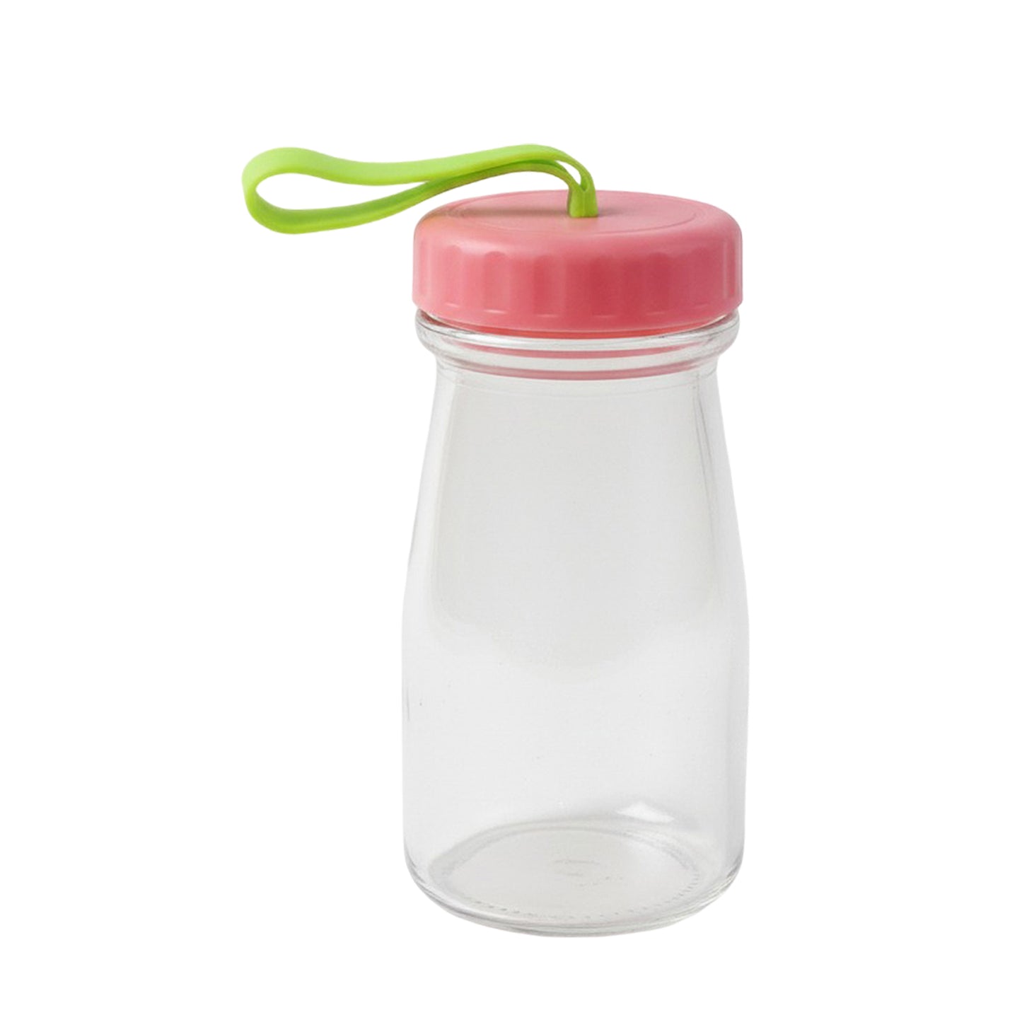 Wukusy premium glass bottle with 300ml capacity and leak-proof lid, shown with clear glass and black lid on a white background.