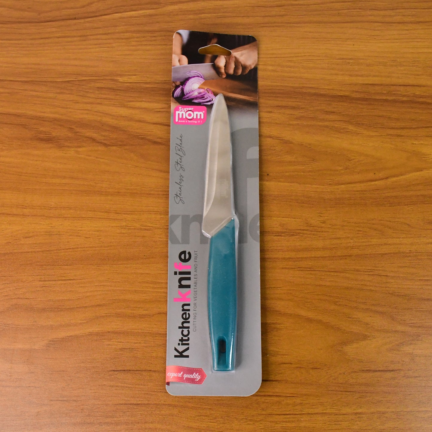 Wukusy Supermom premium stainless steel kitchen utility knife with ergonomic handle for versatile food preparation.