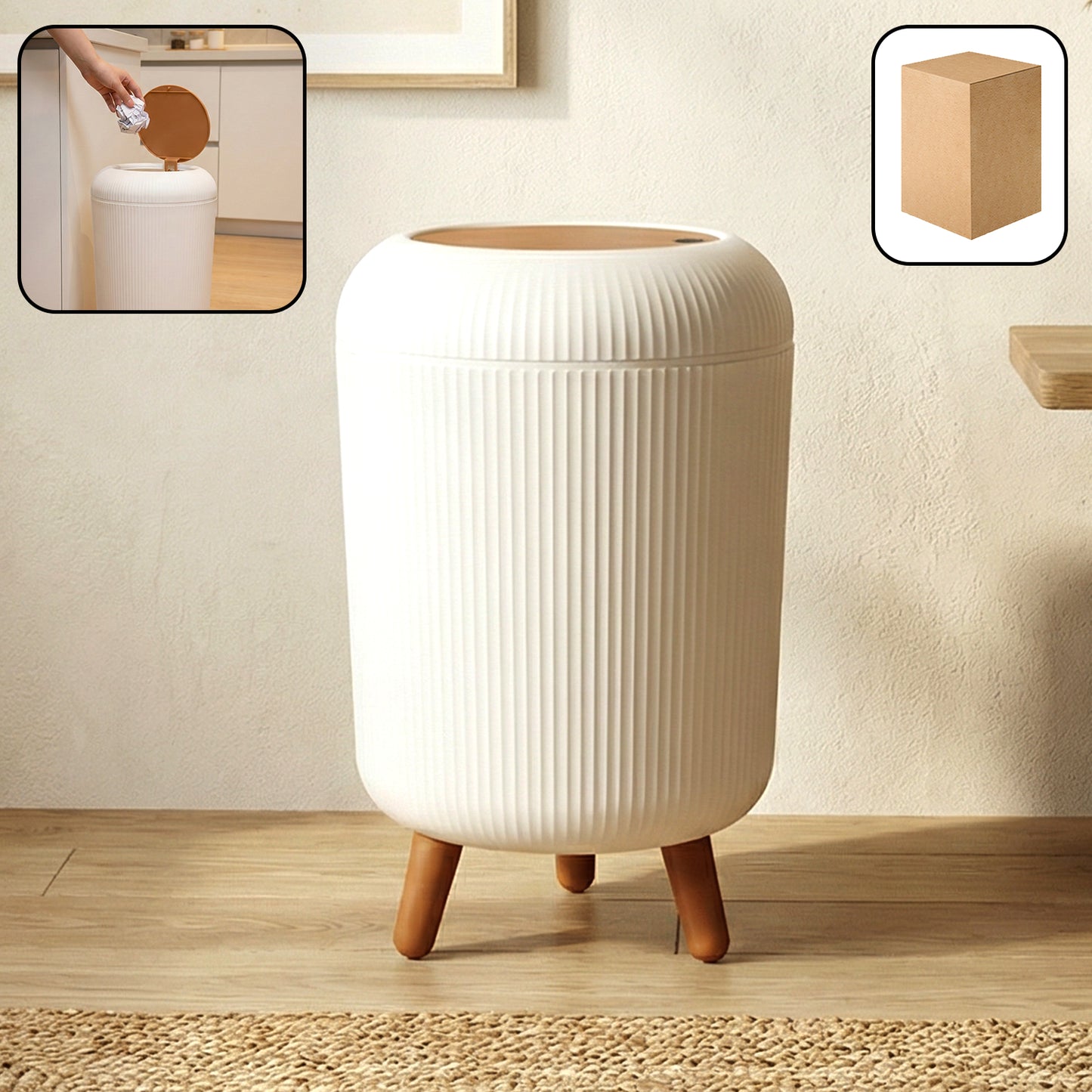 Wukusy premium stylish mini dustbin, 22x30 cm, compact trash can with sleek design for home or office use.