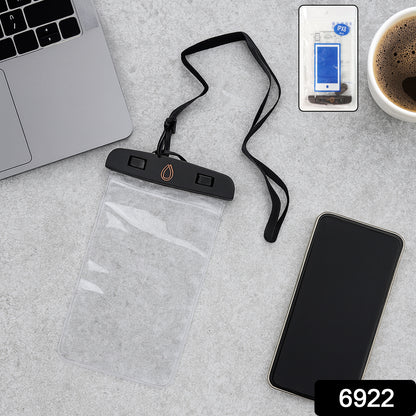 Transparent waterproof mobile phone pouch by Wukusy, sealed plastic case protecting all smartphones from water and dust.