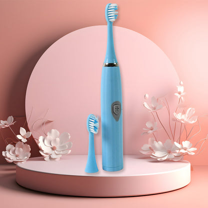 Wukusy electric toothbrush with battery compartment, battery not included, showing the sleek handle and brush head attachment