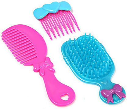Wukusy 1908 Beauty Makeup Set for Kids girls with colorful foldable suitcase, including pretend makeup and accessories.
