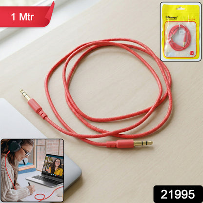 Wukusy 3.5mm auxiliary audio cable, 1 meter length, showing the cable with 3.5mm connectors for audio devices.
