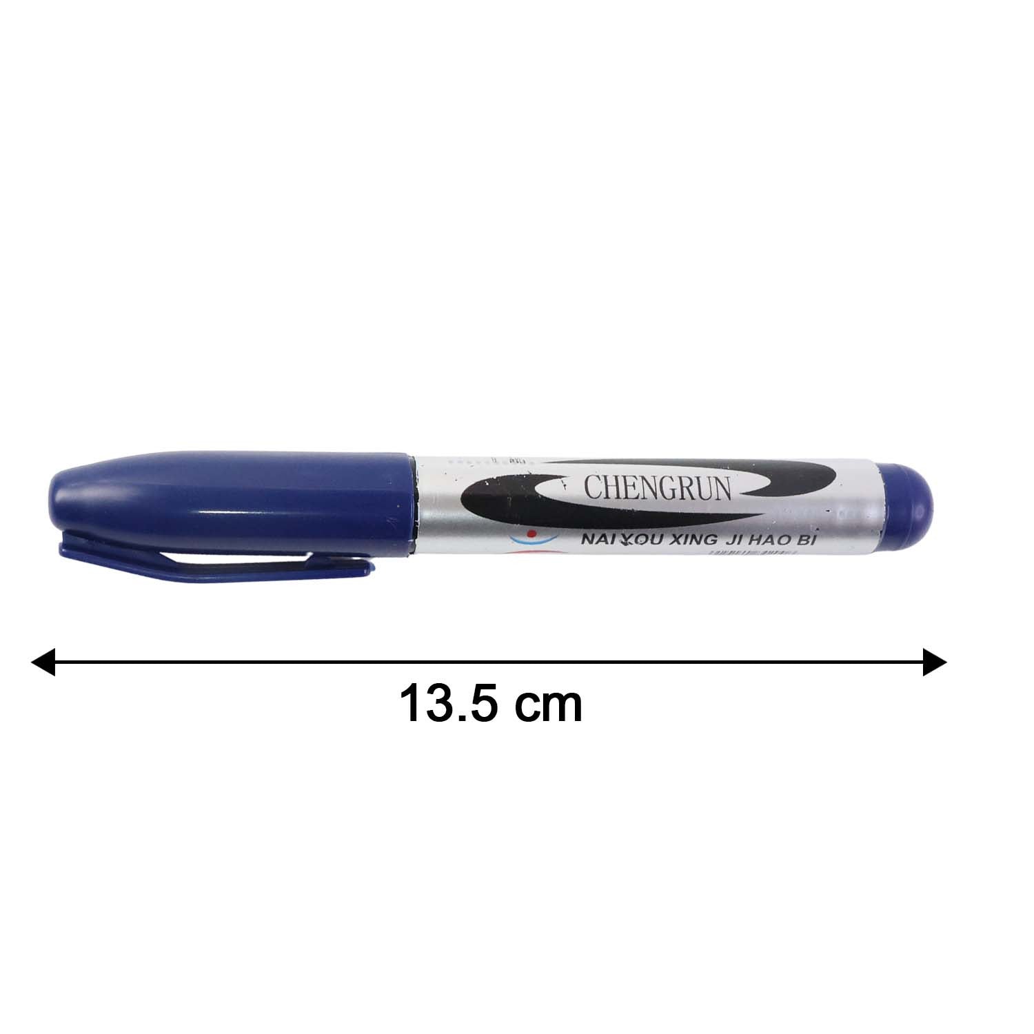 Wukusy premium permanent blue marker pen, single pen with fine tip, suitable for writing and coloring on various surfaces.