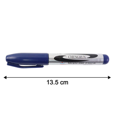 Wukusy premium permanent blue marker pen, single pen with fine tip, suitable for writing and coloring on various surfaces.