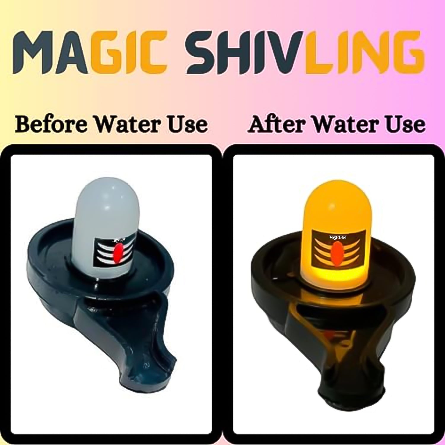 Wukusy water sensor LED Shivling idol for daily pooja and festival decoration, featuring illuminated design with traditional craftsmanship.