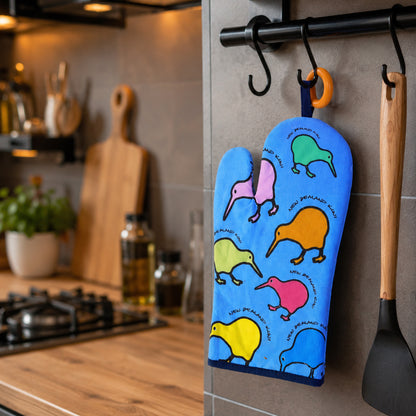 Wukusy heat-resistant oven glove for baking, cooking, and pot handling, shown in gray with a textured grip for safety.