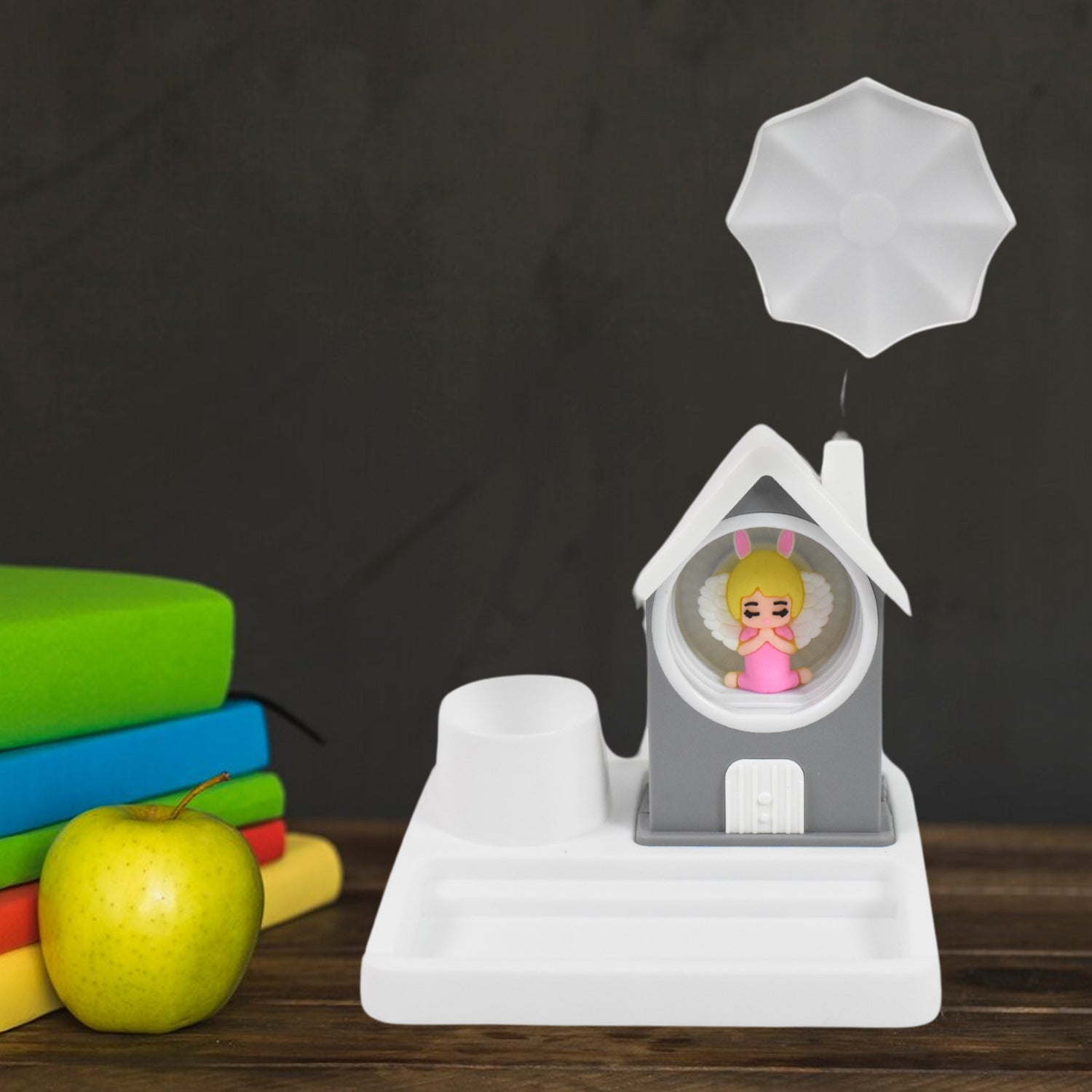 Cute Wukusy cartoon LED desk light with plastic base, multi-color change, perfect for home decor and lighting.