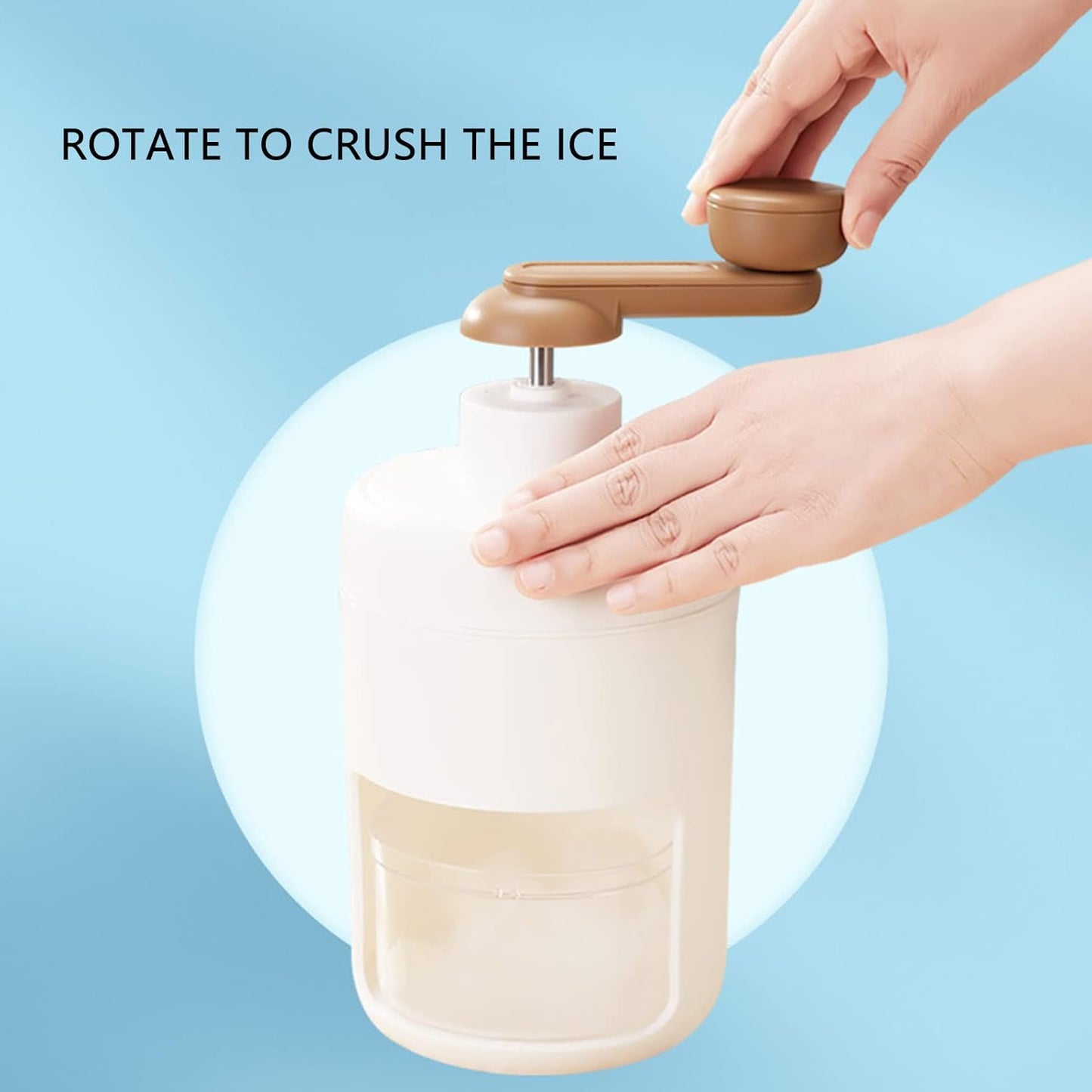 Wukusy portable ice crusher and shaved ice machine for home use, manual mini household ice shaver and fruit smoothie maker