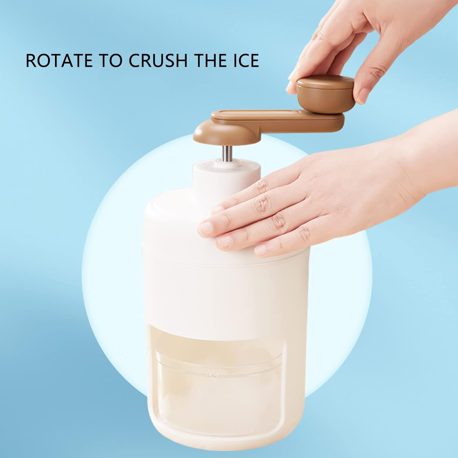 Wukusy portable ice crusher and shaved ice machine for home use, manual mini household ice shaver and fruit smoothie maker