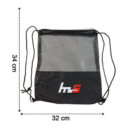Wukusy mesh drawstring gym sack with breathable fabric and adjustable drawstring closure, ideal for sports and gym activities.