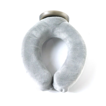 Wukusy multi-purpose U-shaped comfort support pillow on a bed, designed for neck and back support, in soft fabric.