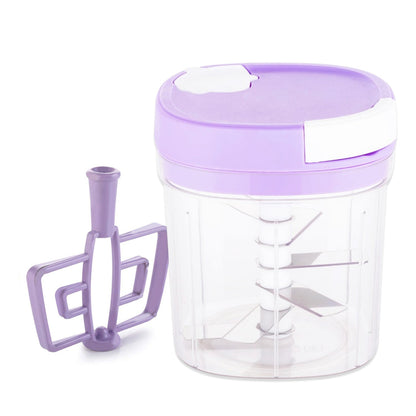Wukusy 2-in-1 Handy Chopper and Slicer for fruits, vegetables, cheese; compact kitchen tool for chopping and slicing.