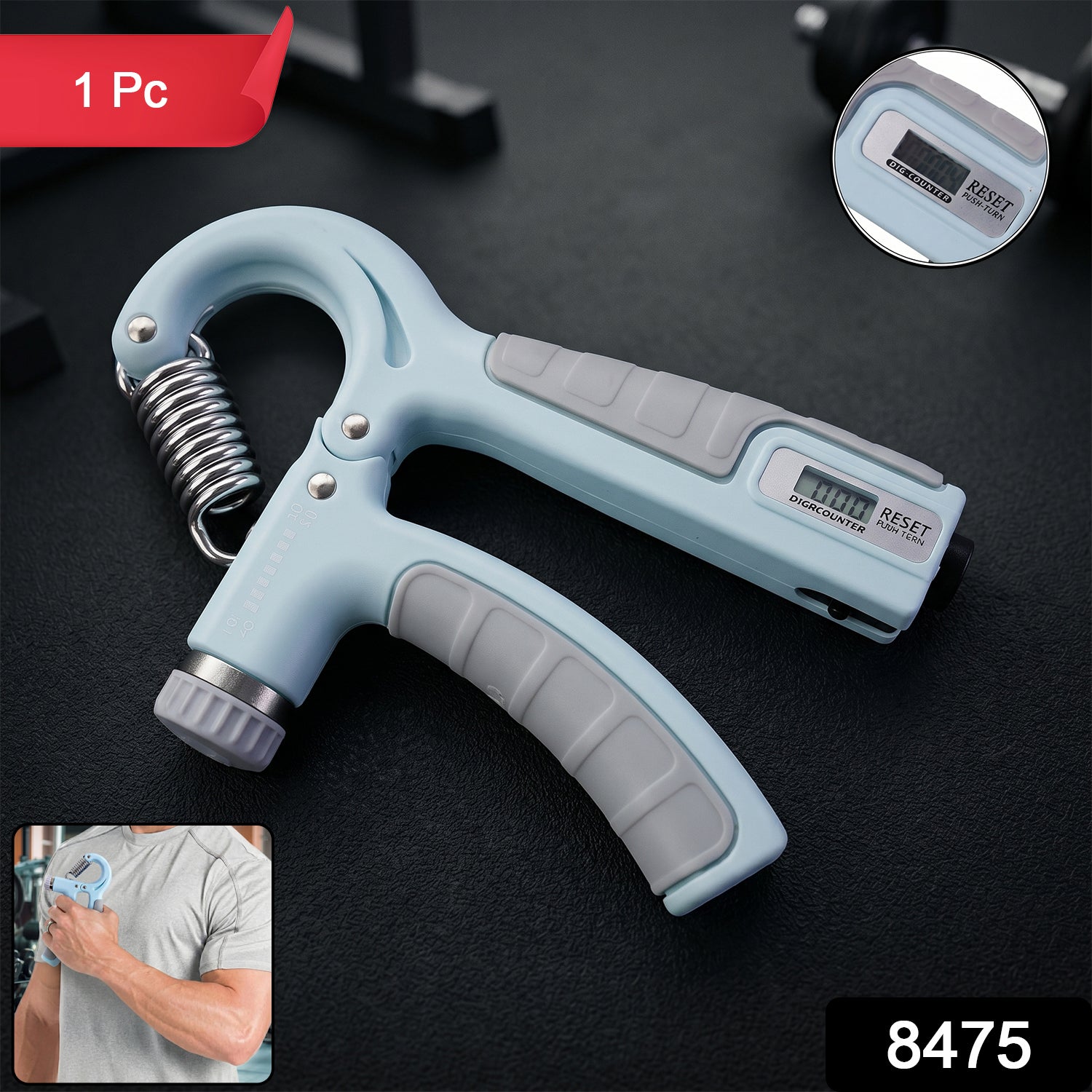 Wukusy adjustable gym hand exerciser grip strengthener for forearm muscles, shown in black with textured grip surface.