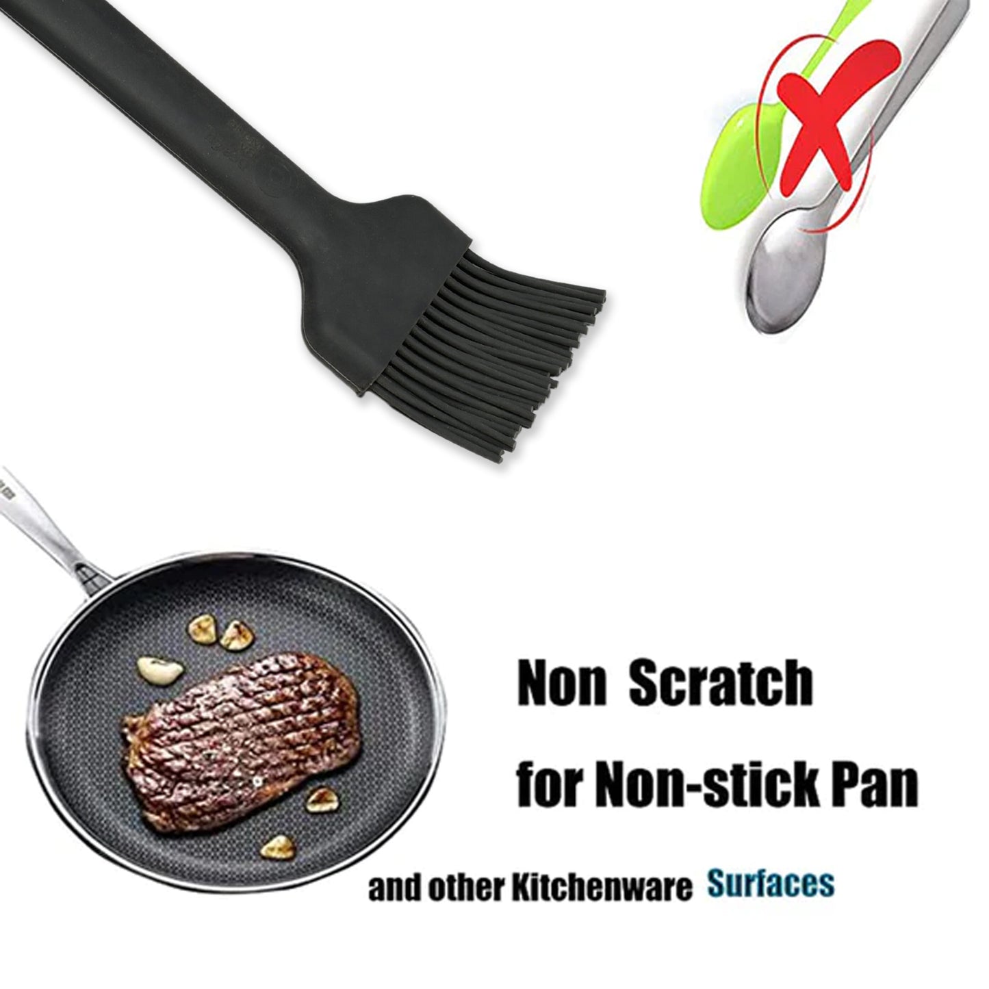 Wukusy 5413 silicone basting brush for baking and grilling, with a portable oven tool design, ideal for pastry, bread, and BBQ cooking.