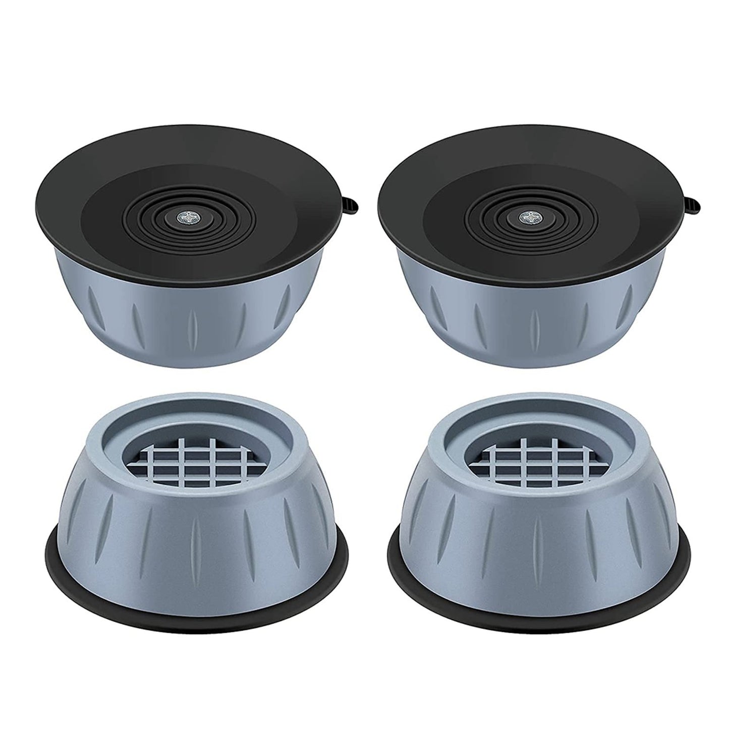 Wukusy 1769 anti-vibration pads with suction cup feet for home improvement, showing the pads and suction cups on a surface.