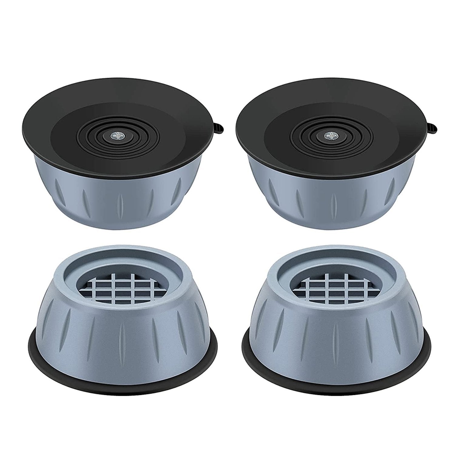 Wukusy 1769 anti-vibration pads with suction cup feet for home improvement, showing the pads and suction cups on a surface.