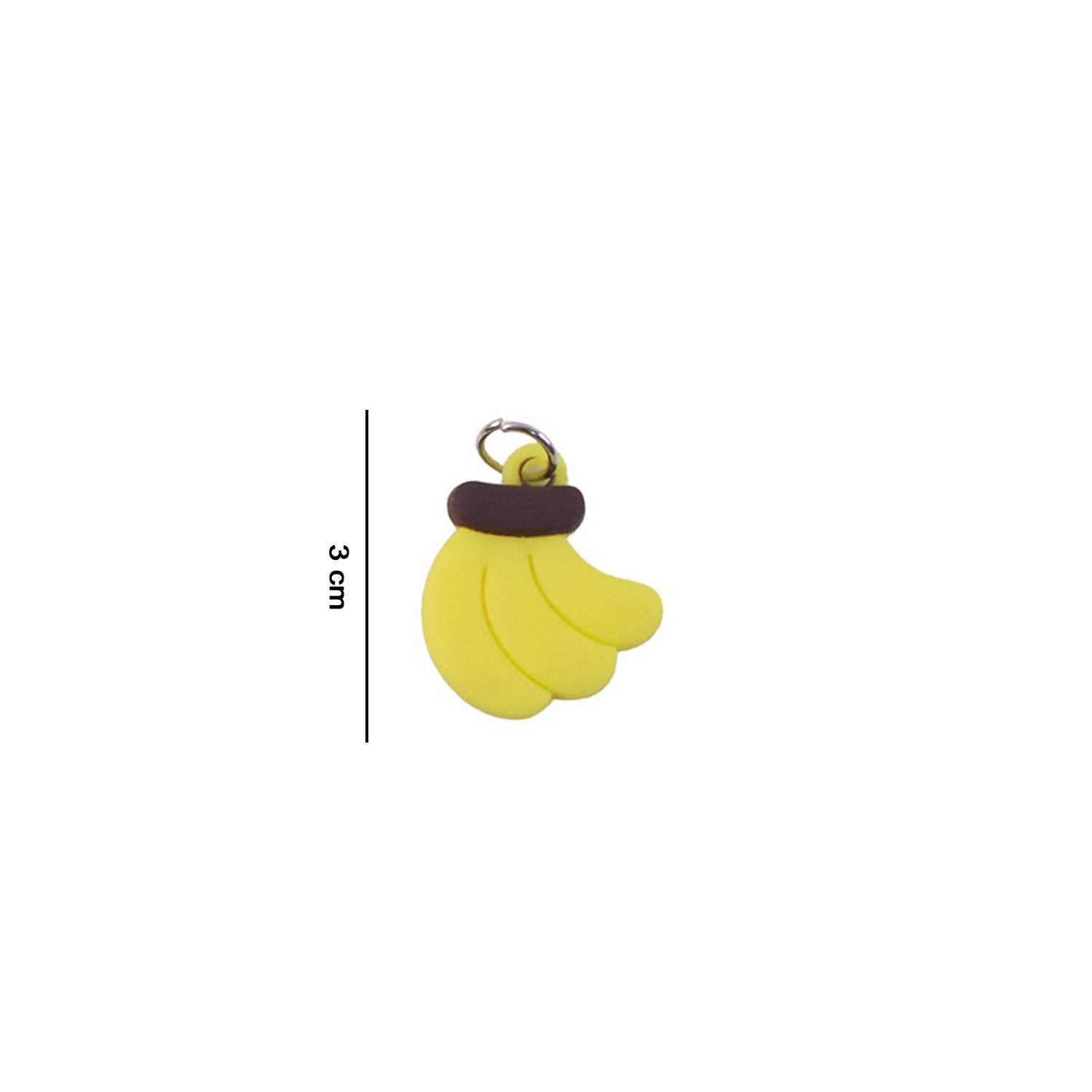 Set of 10 Wukusy banana shape bag charm keychains featuring cute, colorful banana designs on key rings.