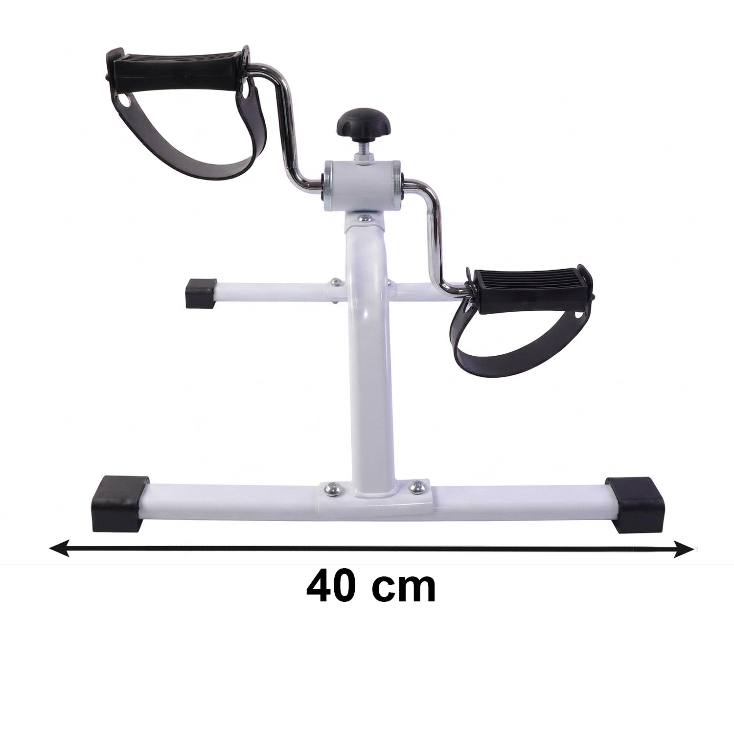 Wukusy mini pedal exerciser cycle for portable fitness, showing the compact pedal machine with adjustable resistance handles.