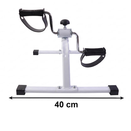 Wukusy mini pedal exerciser cycle for portable fitness, showing the compact pedal machine with adjustable resistance handles.