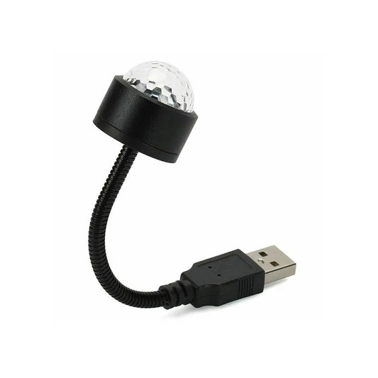 Wukusy USB star night light projector with mini disco ball, adjustable auto ceiling light for car and bedroom décor.
