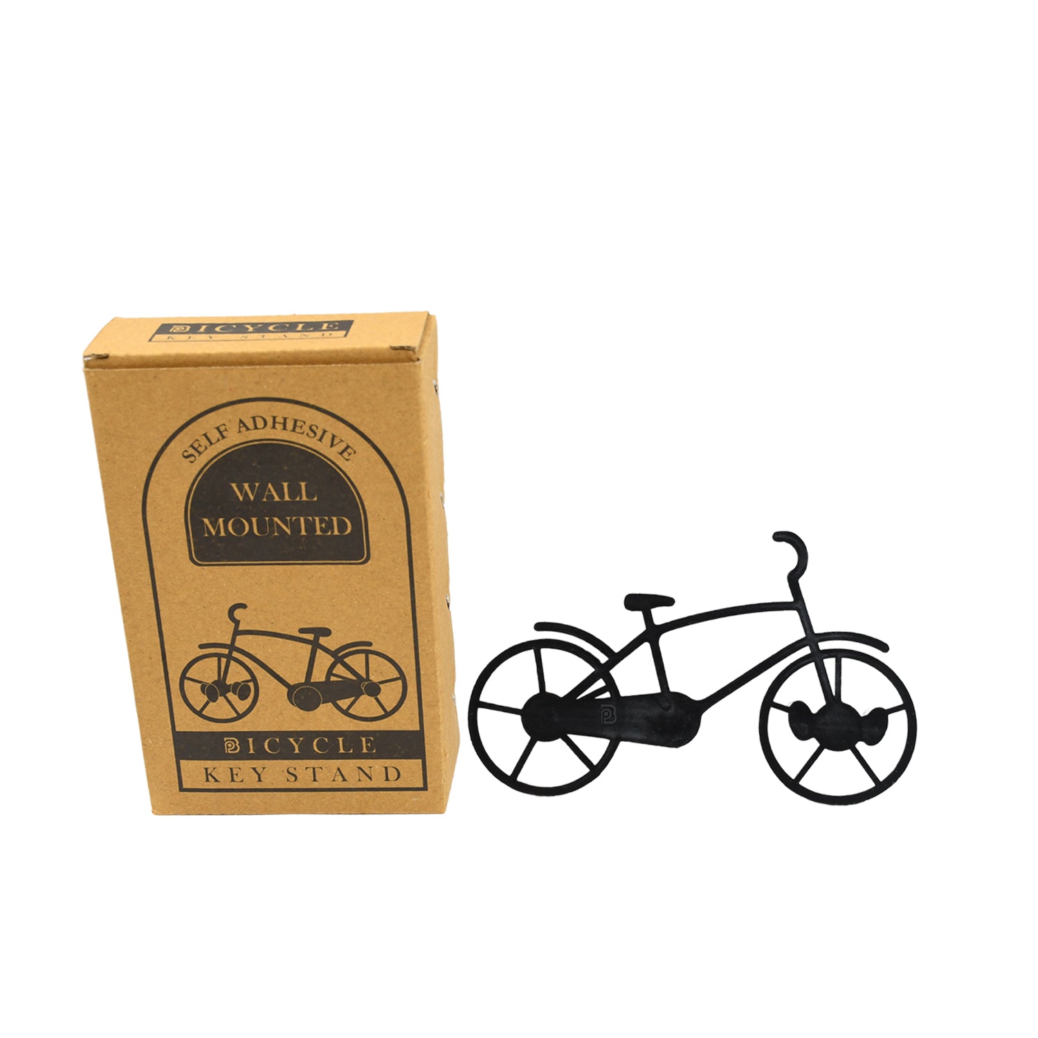 Set of four Wukusy bicycle-shaped plastic key chain holders and wall hooks for home or office organization.