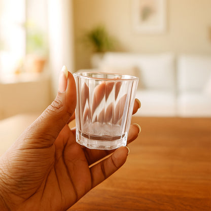 Set of six premium LED shot glasses by Wukusy, clear glass with built-in LED lights for home bar and party use.