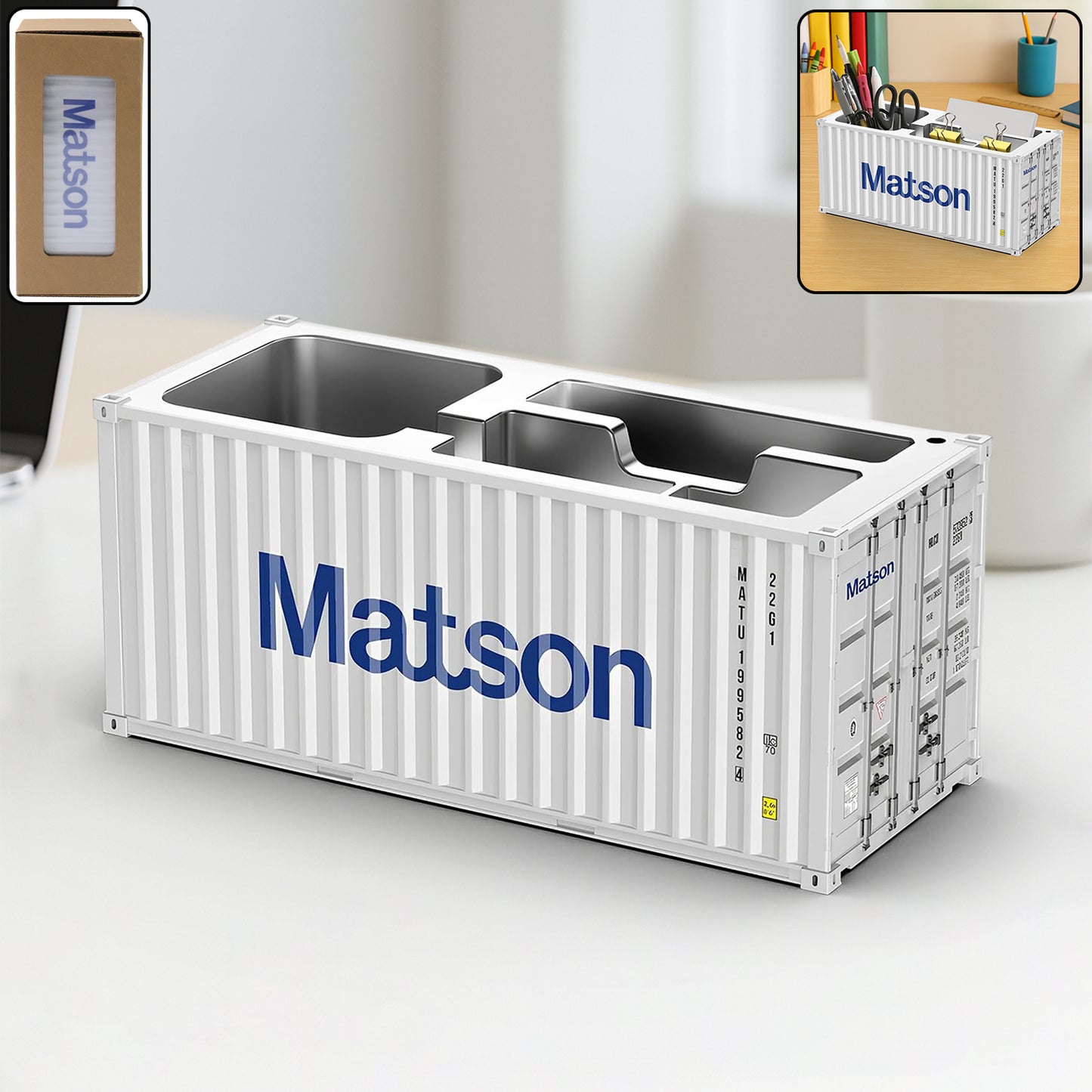 Wukusy multi-compartment desk organizer for office, featuring multiple sections for stationery and supplies.