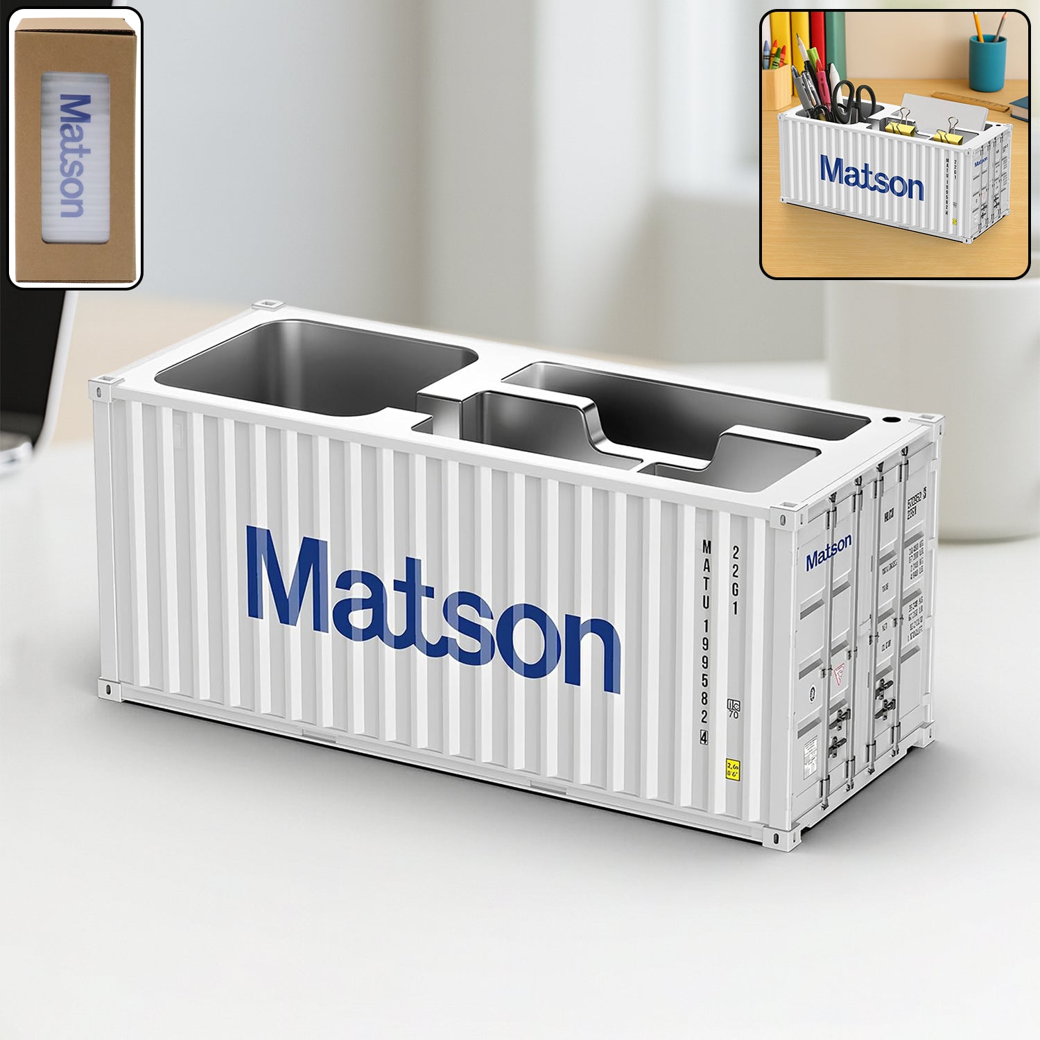 Wukusy multi-compartment desk organizer for office, featuring multiple sections for stationery and supplies.
