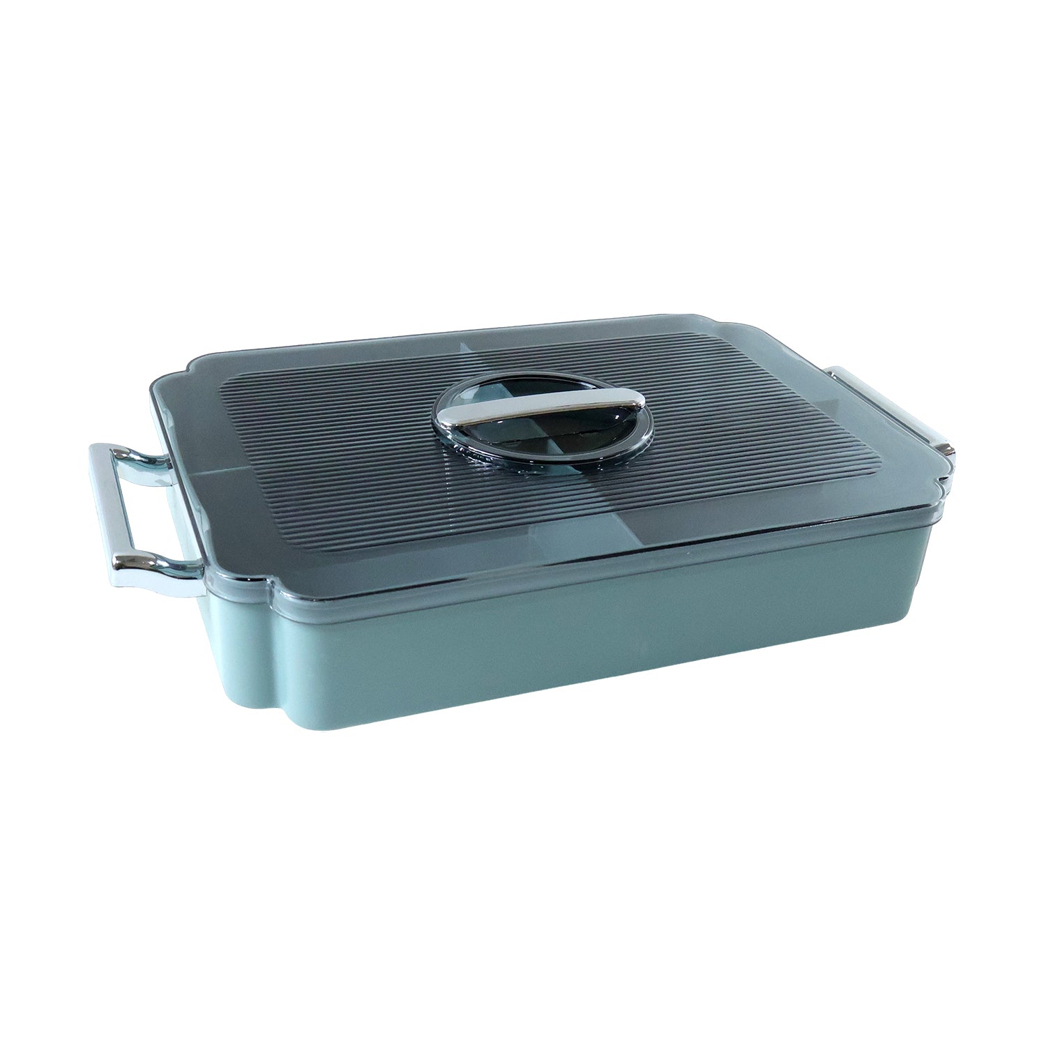 Wukusy 4-compartment plastic food storage container with lid, ideal for organizing and storing various meals and snacks.