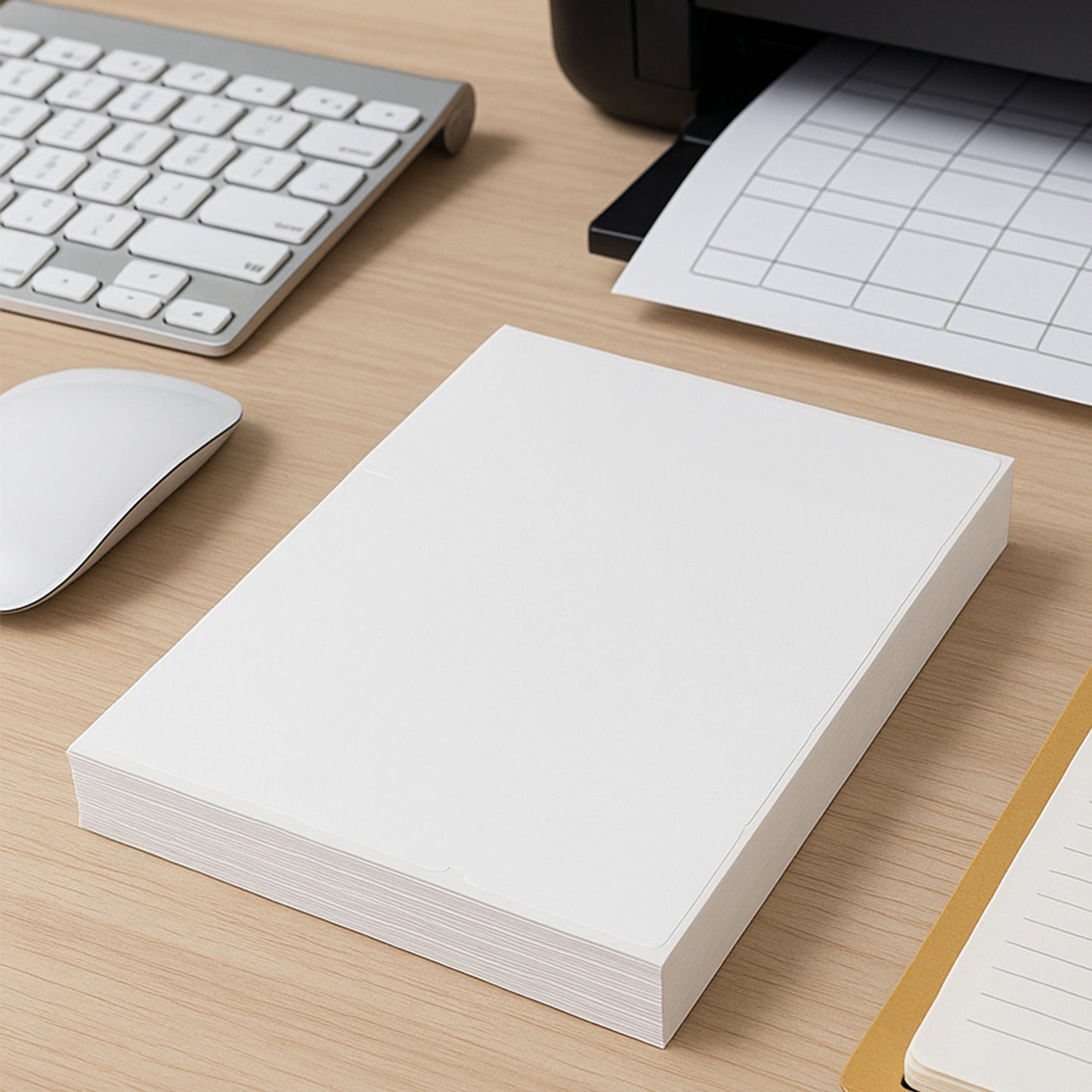 A4 size self-adhesive printable label sheets from Wukusy, 100 sheets, designed for office labeling and organization.