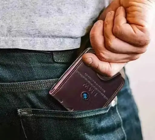 Ekom BMW logo faux leather wallet for men and women with sleek design and authentic branding, perfect for everyday use.