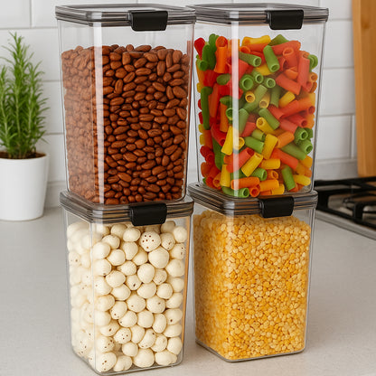 Wukusy 1700ml airtight plastic storage container for kitchen organization, featuring a secure locking lid for freshness and storage.