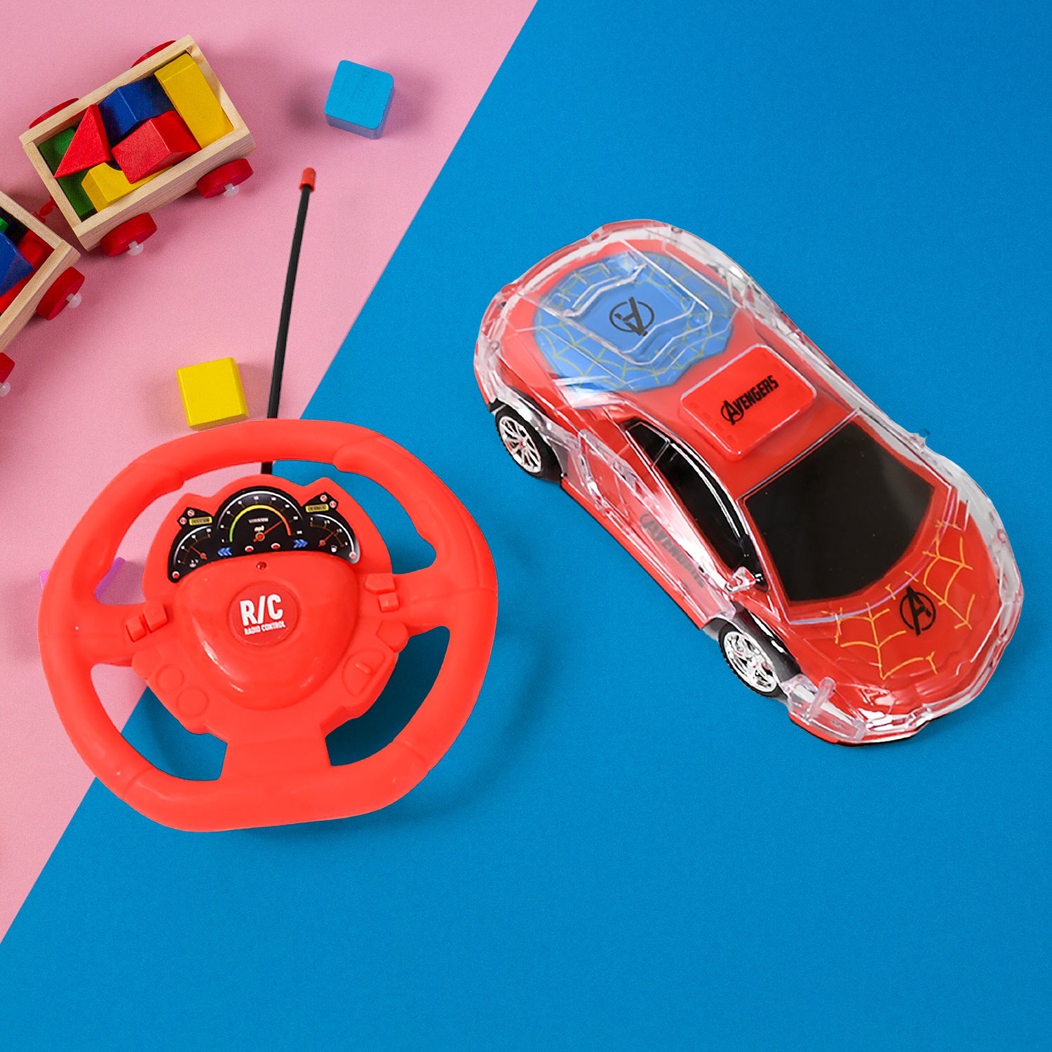 Wukusy plastic remote control racing car with handle design, two-function control for forward and backward, rechargeable battery.