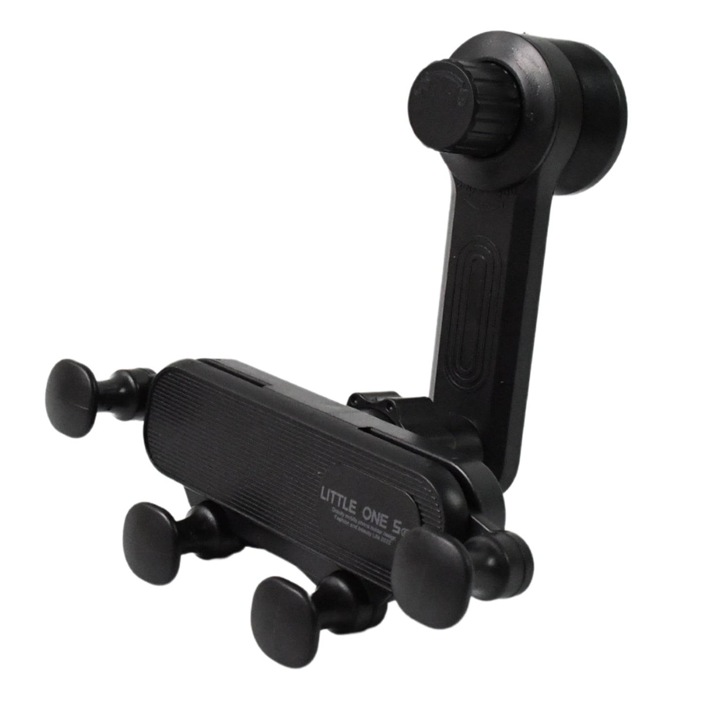 Wukusy 360-degree car phone holder mounted on dashboard, holds mobile phones securely for in-car use.