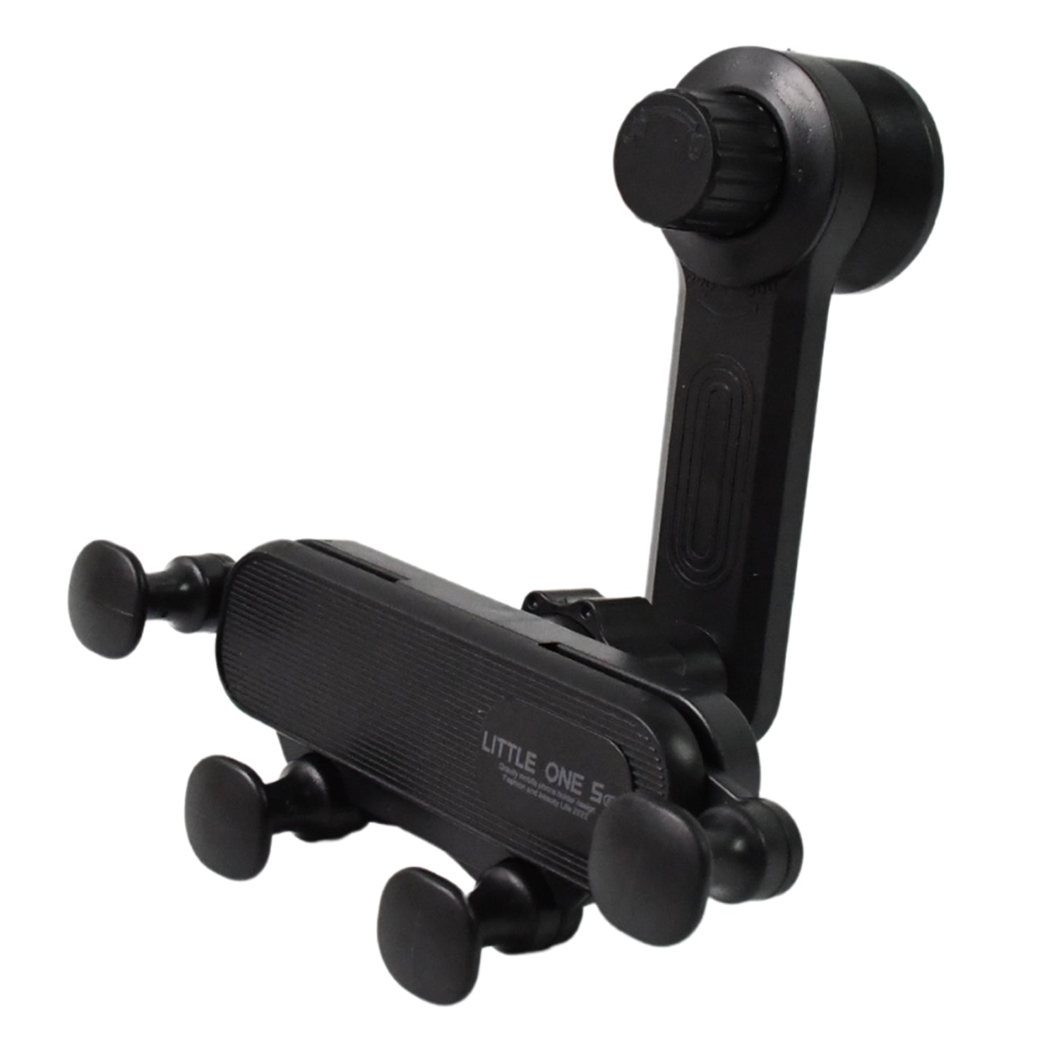 Wukusy 360-degree car phone holder mounted on dashboard, holds mobile phones securely for in-car use.