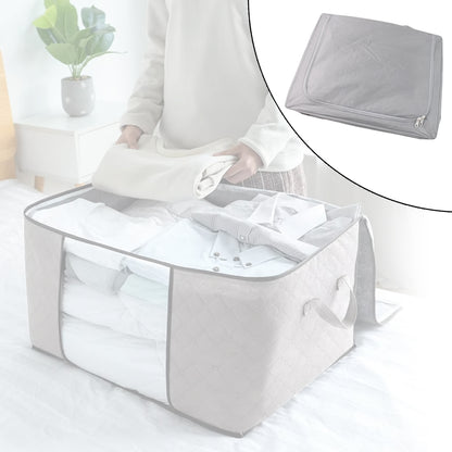 Wukusy storage box with lid and transparent window, 50x40 cm, plastic container for organizing household items.