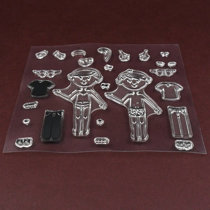 Wukusy reusable rubber TPR stamp set with mixed designs for DIY stamping on envelopes, diaries, invitations, and craft projects.
