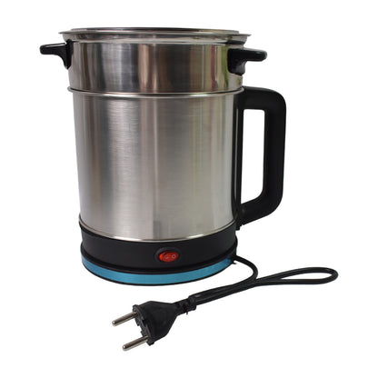 Stainless steel Wukusy soup pot with lid, 2.5L capacity, multi-cooker kettle with 800W power, suitable for cooking soups and stews.