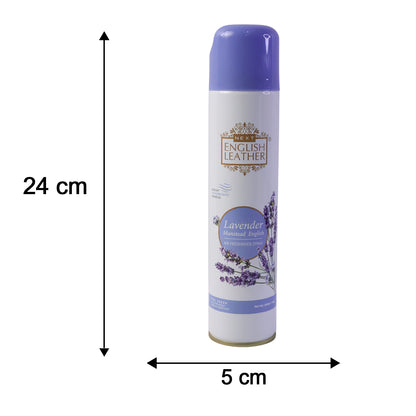 Wukusy Next English Leather lavender air freshener spray bottle with 220ml capacity for home and office use.