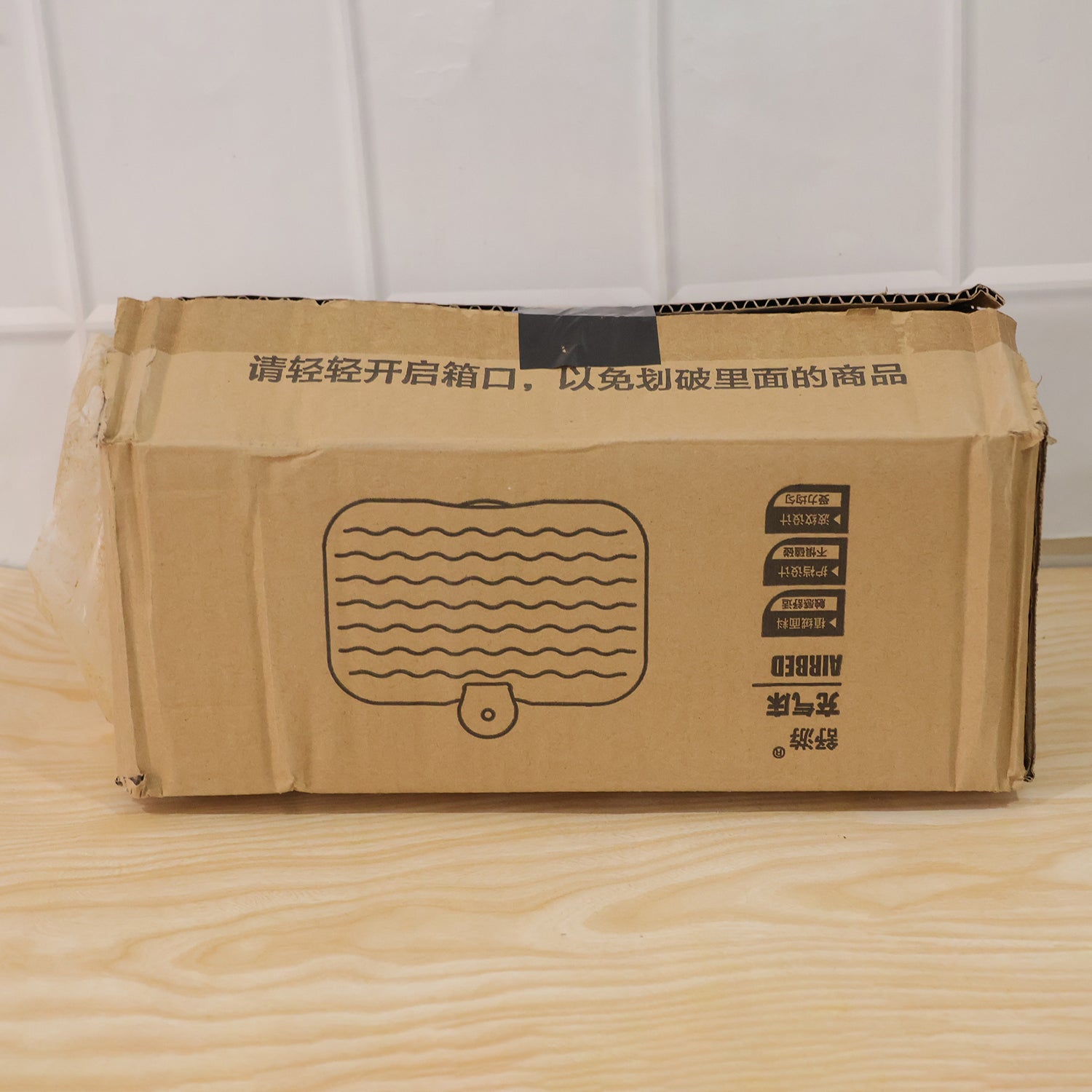Wukusy car air mattress bed set with inflatable headrest, designed for travel comfort and relaxation inside a vehicle.