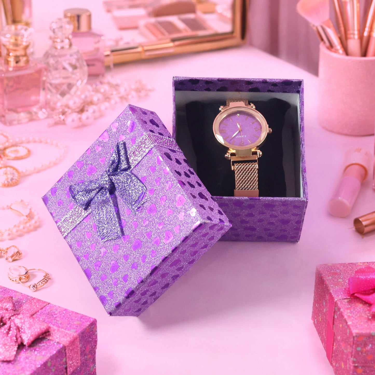 Elegant Wukusy ladies wrist watch with stylish dial and premium gift box, showcasing a sophisticated timepiece accessory.