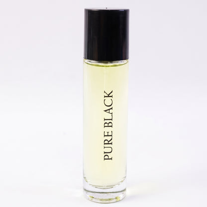 Wukusy Pure Black Eau De Parfum spray bottle, 30ml, with sleek black packaging and elegant design.