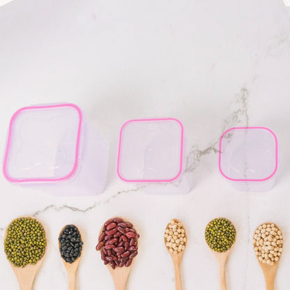 Set of three Wukusy kitchen storage containers in 250ml, 500ml, and 1000ml sizes for organizing pantry and kitchen items.