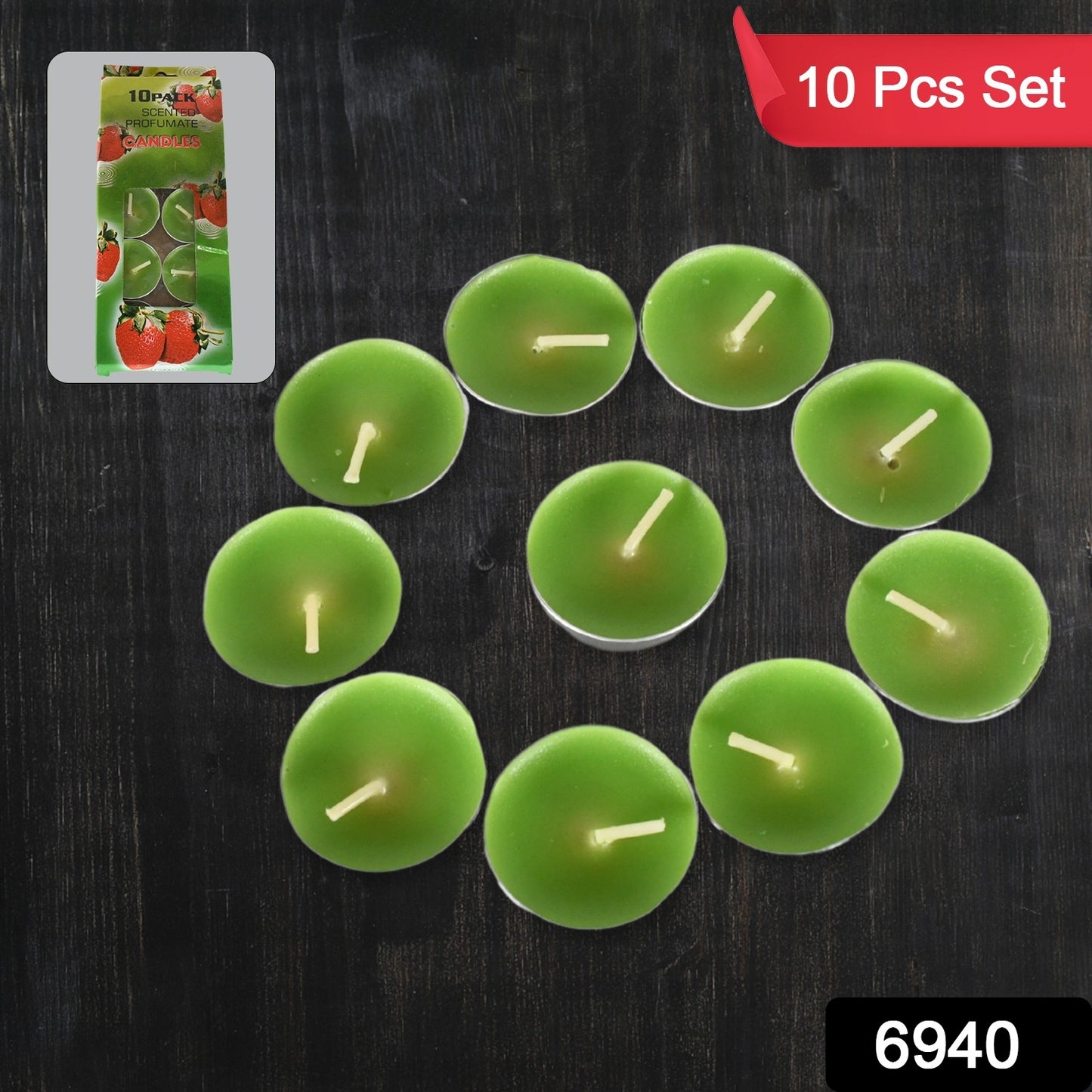 Set of 10 Wukusy Diwali candles, smokeless and unscented, with 8-9 hour burn time, ideal for home decoration, Christmas, and weddings.