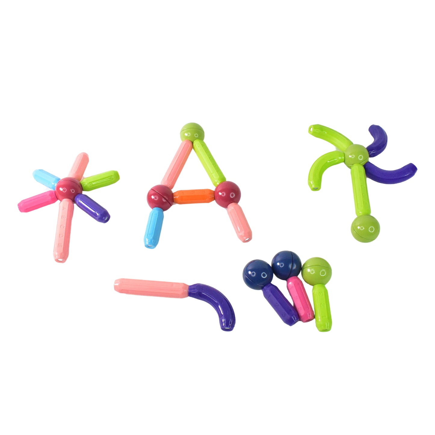 Wukusy magnetic sticks building blocks toy for kids, 32-piece set with colorful plastic sticks for creative play and construction.