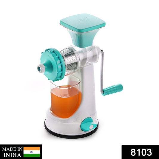 Wukusy 8103 Ganesh Kitchenware plastic hand juicer in multicolor, designed for juicing fruits and vegetables, with vibrant color options.